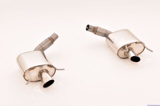 2x76mm back-silencer with tailpipe left & right stainless steel