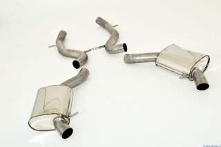 2x76mm back-silencer with tailpipe left & right stainless steel