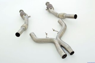 2x 76mm Downpipe lower section with 200 cells HJS sport catalyst stainless steel