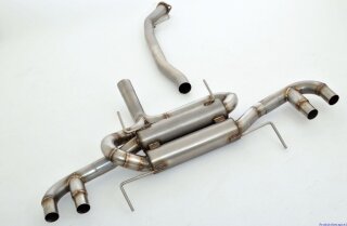 76mm back-silencer with tailpipe left & right stainless steel