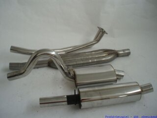 63.5mm racing catback-system with triplet-pipe stainless steel