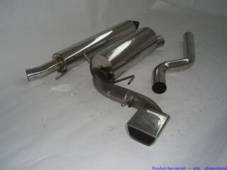 76mm catback-system with tailpipe in the middle stainless steel