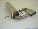 back-silencer with tailpipe in the middle stainless steel