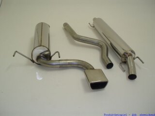 63.5mm catback-system with tailpipe in the middle stainless steel