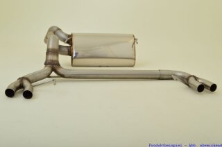 76mm back-silencer with tailpipe left & right stainless steel