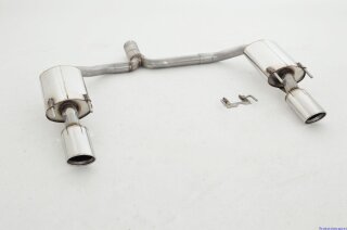 76mm back-silencer with tailpipe left & right stainless steel