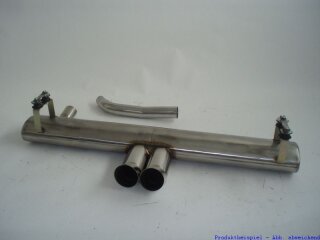back-silencer with tailpipe in the middle stainless steel