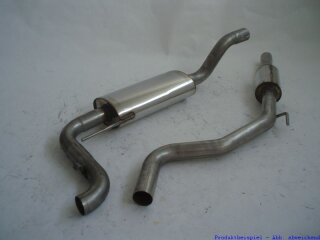 63.5mm catback-system with tailpipe in the middle stainless steel