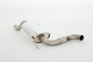 76mm back-silencer with tailpipe in the middle stainless steel