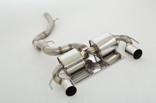 90mm back-silencer with tailpipe left & right stainless steel