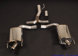 76mm back-silencer with tailpipe left & right OPC-Look stainless steel