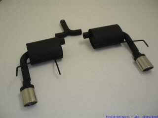 back-silencer with tailpipe left & right aluminised steel