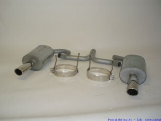back-silencer with tailpipe left & right aluminised steel