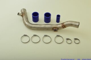 boost pressure pipe with BOV-connection blue coated stainless steel
