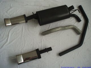 back-silencer with tailpipe left & right aluminised steel