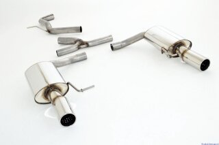 back-silencer with tailpipe left & right stainless steel