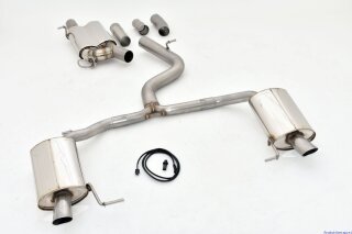 76mm catback-system with tailpipe left & right with original flap-control stainless steel