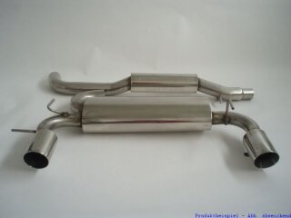 76mm catback-system with tailpipe left & right R32-Look stainless steel