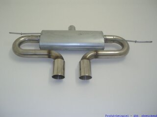 back-silencer with tailpipe left & right GTI-Look aluminised steel