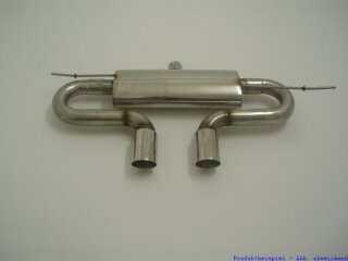 back-silencer with tailpipe left & right R32-Look stainless steel