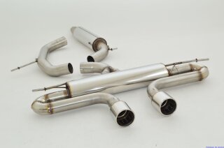 76mm catback-system with tailpipe left & right R32-Look stainless steel