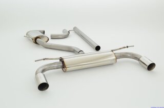 76mm catback-system with tailpipe left & right GTI-Look stainless steel