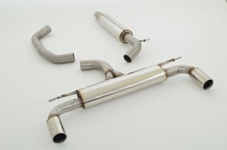 76mm catback-system with tailpipe left & right GTI-Look stainless steel