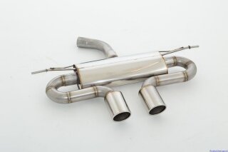 back-silencer with tailpipe left & right R32-Look stainless steel