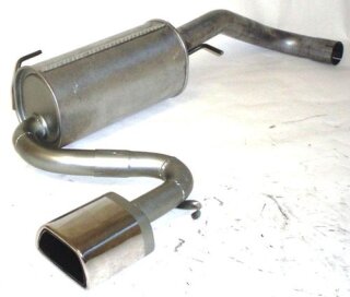 back-silencer with tailpipe in the middle aluminised steel