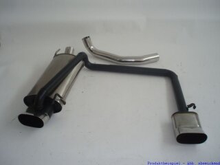 back-silencer with tailpipe left & right stainless steel