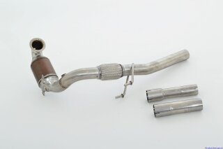 63.5mm downpipe with 200 cells HJS sport catalyst stainless steel