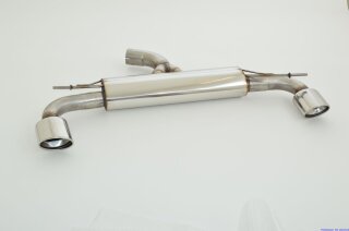 76mm back-silencer with tailpipe left & right R-Look stainless steel
