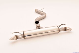 76mm back-silencer with tailpipe left & right stainless steel