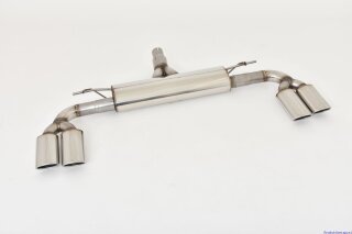 76mm back-silencer with tailpipe left & right stainless steel