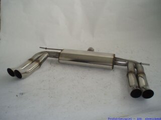 back-silencer with tailpipe left & right stainless steel