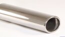 Polished stainless steel tailpipe 1 x 70x90mm oval rolled