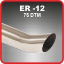 Polished stainless steel tailpipe 1 x 76mm DTM