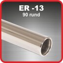 Polished stainless steel tailpipe 1 x 90mm round rolled