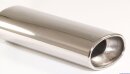 Polished stainless steel tailpipe 1 x 76x120mm oval...