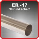 Endrohr Edelstahl poliert 1 x 90mm rund scharfkantig