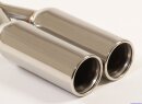 Polished stainless steel tailpipe 2 x 90mm round rolled