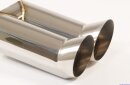 Polished stainless steel tailpipe 2 x 90mm DTM