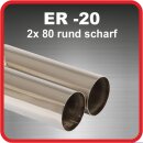 Polished stainless steel tailpipe 2 x 80mm round sharp