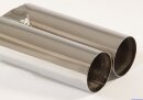Polished stainless steel tailpipe 2 x 80mm round sharp