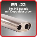 Polished stainless steel tailpipe 1 x 80x145mm straight...