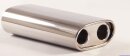 Polished stainless steel tailpipe 1 x 80x145mm straight...