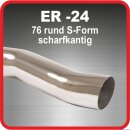 Polished stainless steel tailpipe 1 x 70mm round sharp...