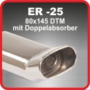 Polished stainless steel tailpipe 1 x 80x145mm DTM with...