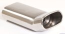 Polished stainless steel tailpipe 1 x 80x145mm DTM with...