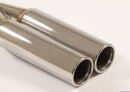 Polished stainless steel tailpipe 2 x 70mm round rolled